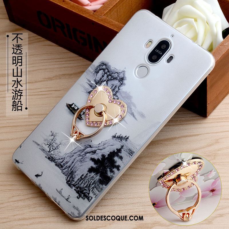 Coque Huawei Mate 9 Téléphone Portable Dessin Animé Gris Anneau Fluide Doux Pas Cher