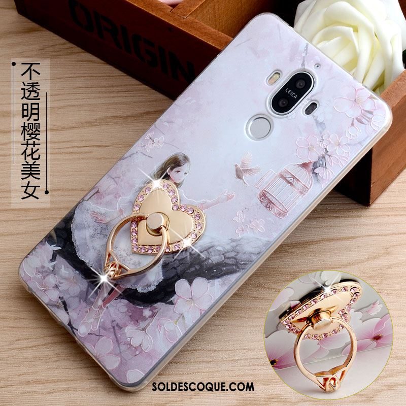 Coque Huawei Mate 9 Téléphone Portable Dessin Animé Gris Anneau Fluide Doux Pas Cher