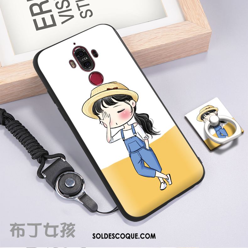 Coque Huawei Mate 9 Téléphone Portable Dessin Animé Étui Fluide Doux Jaune Pas Cher