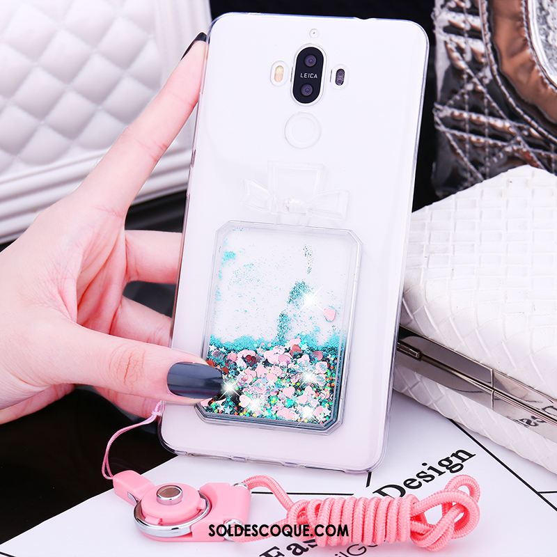 Coque Huawei Mate 9 Téléphone Portable Fluide Doux Quicksand Strass Ornements Suspendus Soldes