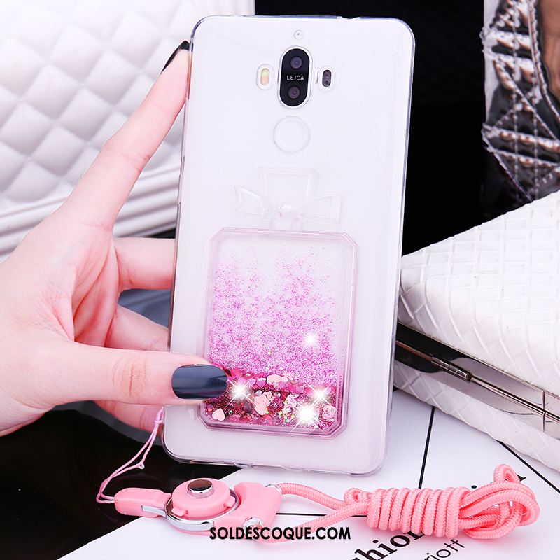 Coque Huawei Mate 9 Téléphone Portable Fluide Doux Quicksand Strass Ornements Suspendus Soldes