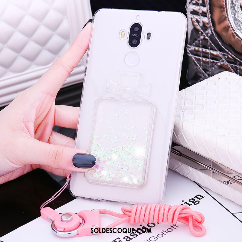 Coque Huawei Mate 9 Téléphone Portable Fluide Doux Quicksand Strass Ornements Suspendus Soldes