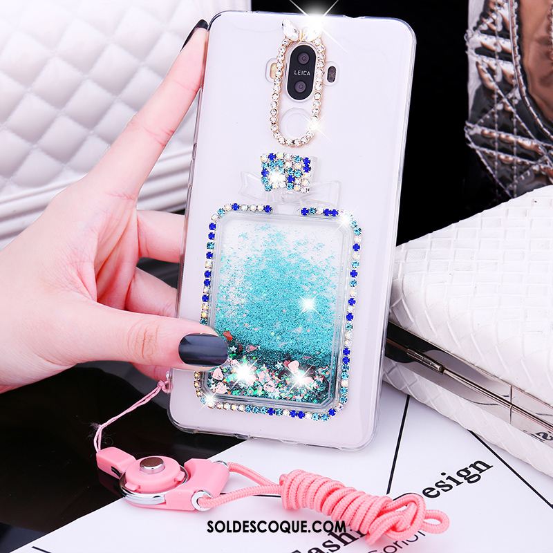 Coque Huawei Mate 9 Téléphone Portable Fluide Doux Quicksand Strass Ornements Suspendus Soldes