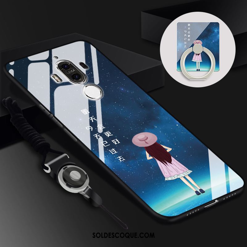 Coque Huawei Mate 9 Verre Trempé Difficile Téléphone Portable Étui Noir Pas Cher