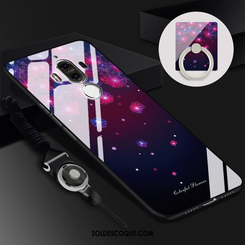 Coque Huawei Mate 9 Verre Trempé Difficile Téléphone Portable Étui Noir Pas Cher