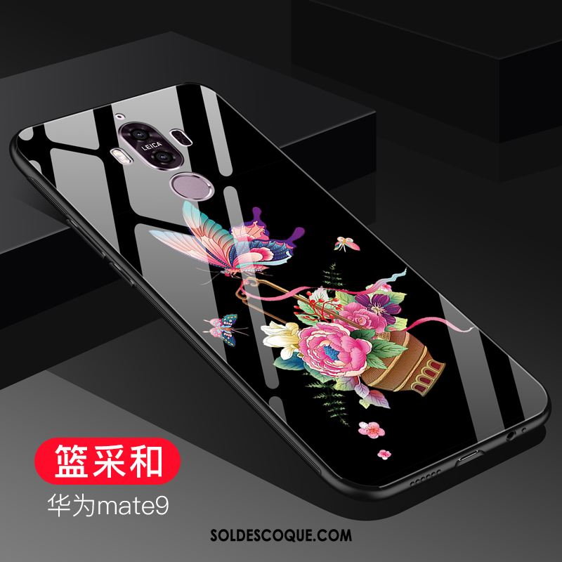 Coque Huawei Mate 9 Verre Téléphone Portable Noir Pas Cher