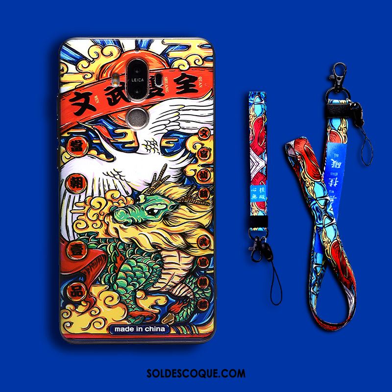 Coque Huawei Mate 9 Étui Dieu De La Richesse Gaufrage Peinture Multicolore France