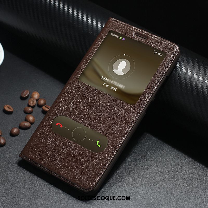 Coque Huawei Mate 9 Étui En Cuir Protection Téléphone Portable Vin Rouge Incassable En Ligne