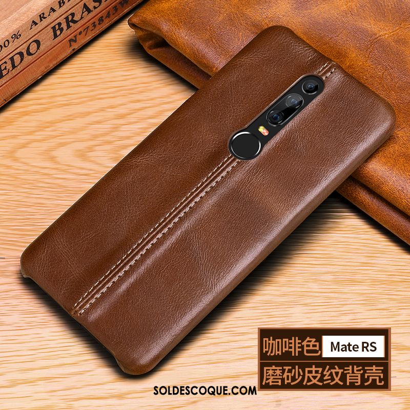 Coque Huawei Mate Rs Étui Business Noir Protection Cuir Véritable Housse Soldes