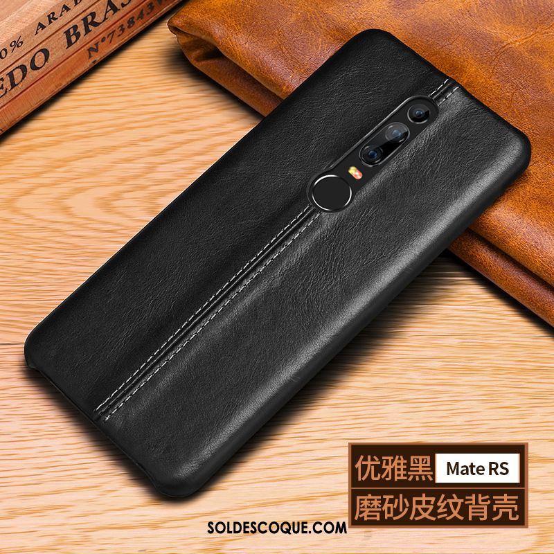 Coque Huawei Mate Rs Étui Business Noir Protection Cuir Véritable Housse Soldes