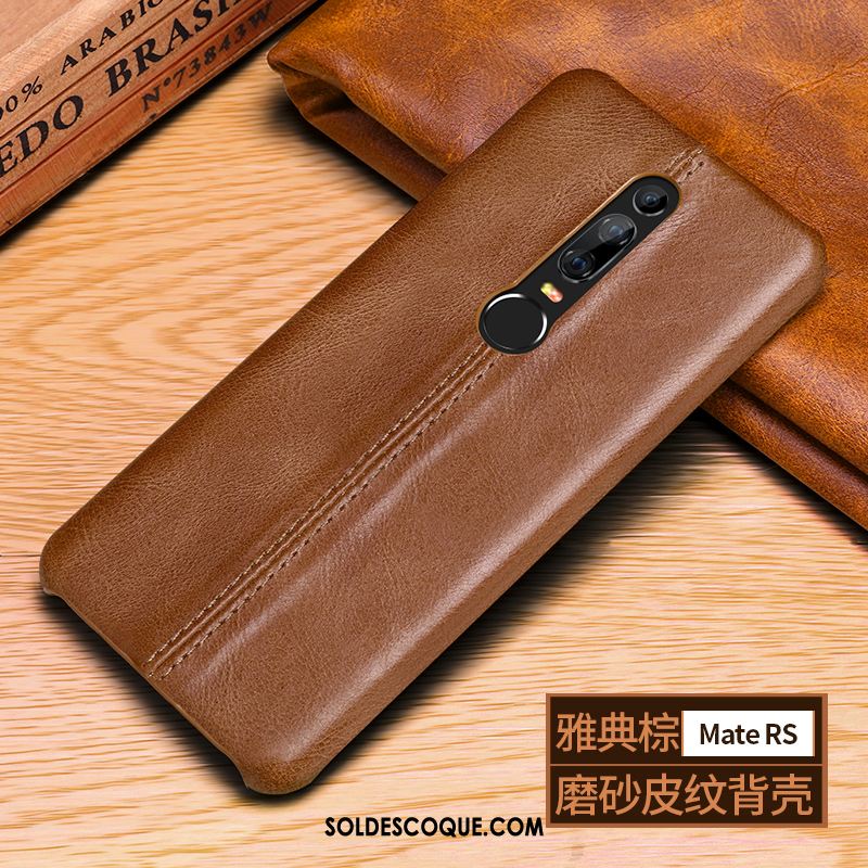 Coque Huawei Mate Rs Étui Business Noir Protection Cuir Véritable Housse Soldes