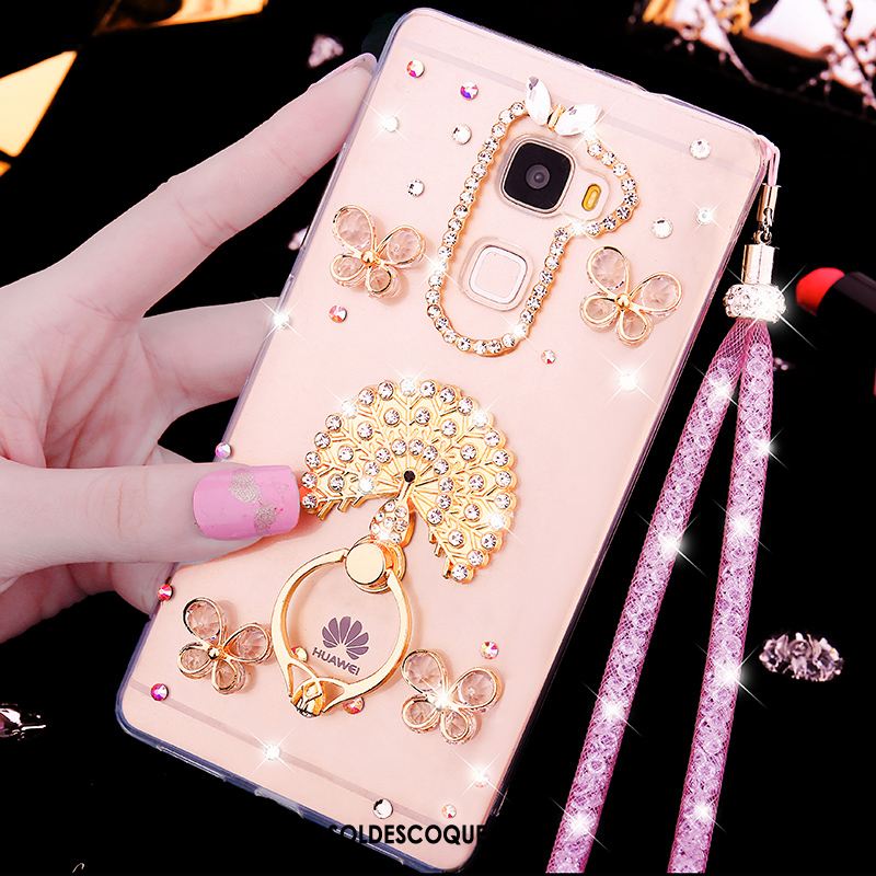 Coque Huawei Mate S Ballet Rose Incruster Strass Incassable Transparent Soldes