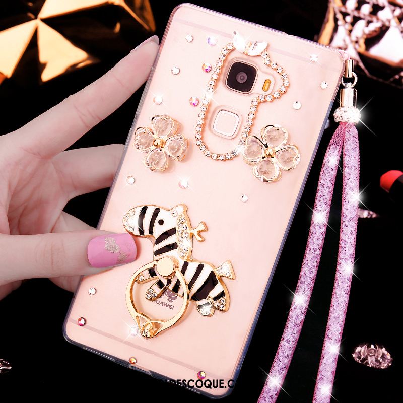 Coque Huawei Mate S Ballet Rose Incruster Strass Incassable Transparent Soldes