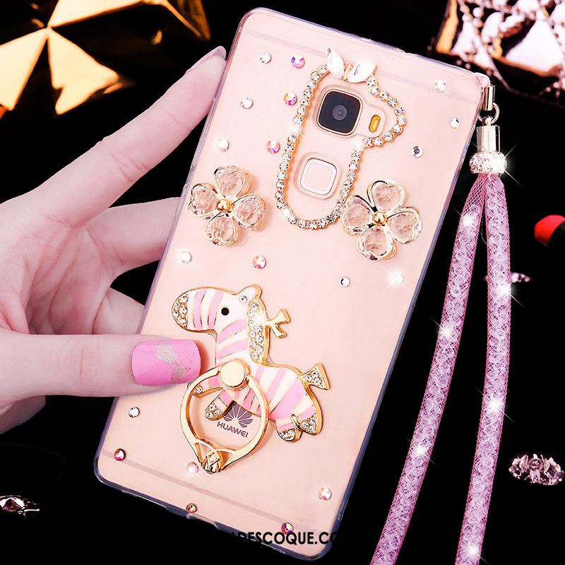 Coque Huawei Mate S Ballet Rose Incruster Strass Incassable Transparent Soldes