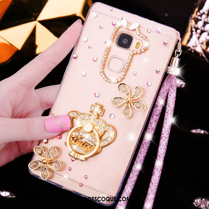 Coque Huawei Mate S Ballet Rose Incruster Strass Incassable Transparent Soldes