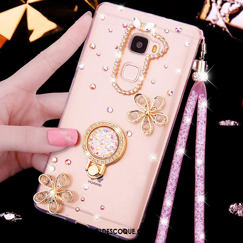 Coque Huawei Mate S Ballet Rose Incruster Strass Incassable Transparent Soldes