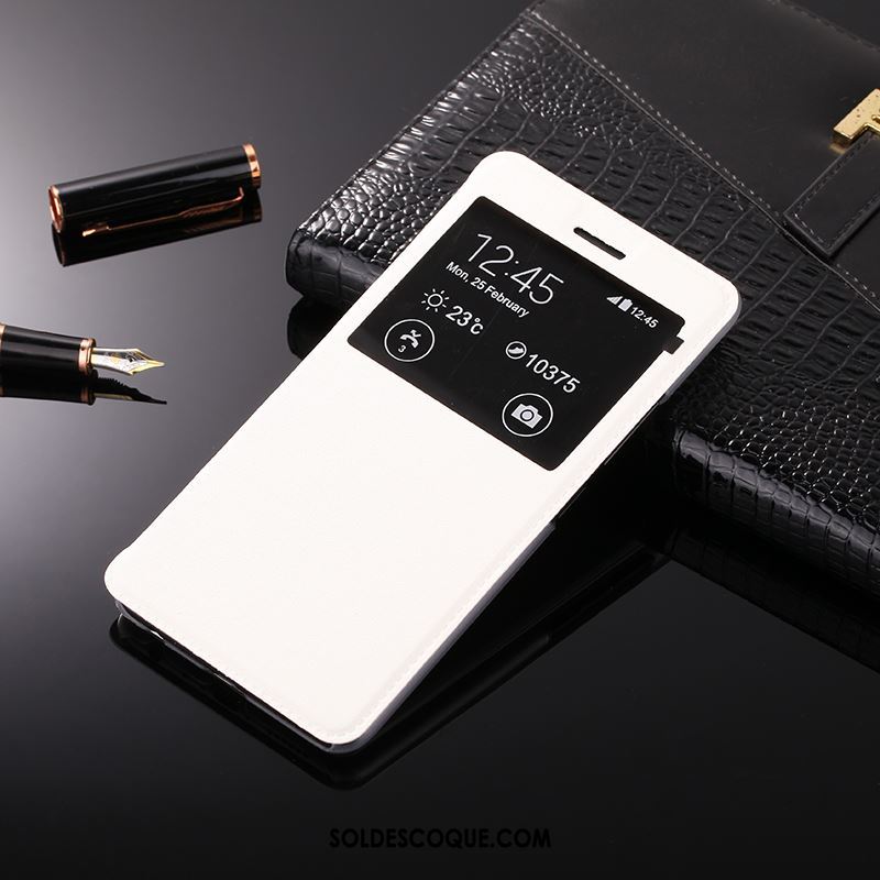 Coque Huawei Mate S Incassable Téléphone Portable Support Blanc Étui En Cuir Housse Pas Cher