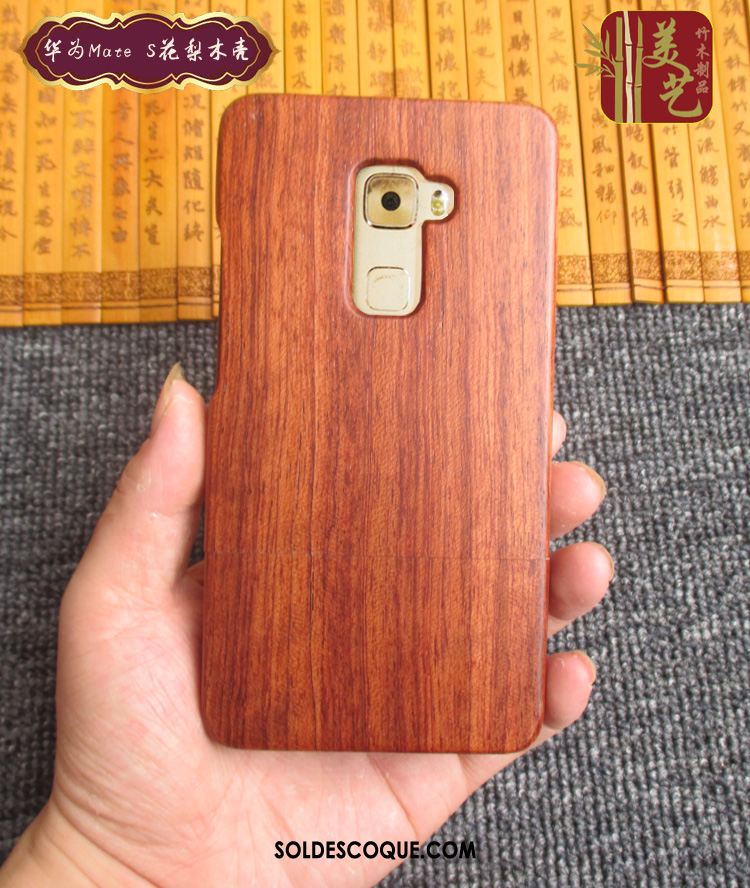 Coque Huawei Mate S Personnalisé Bois Massif En Bois Jaune Gaufrage Housse En Ligne