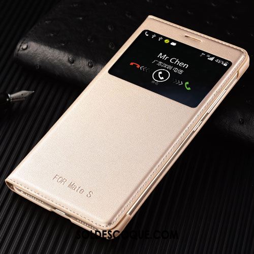 Coque Huawei Mate S Tempérer Or Téléphone Portable Étui En Cuir Protection Soldes