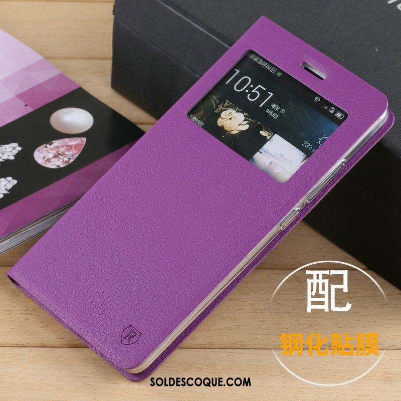 Coque Huawei Mate S Téléphone Portable Casual Étui En Cuir Violet Pas Cher