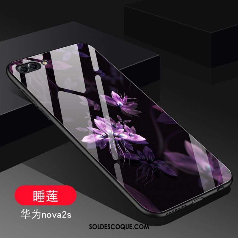 Coque Huawei Nova 2s Délavé En Daim Silicone Marque De Tendance Bleu Verre Pas Cher