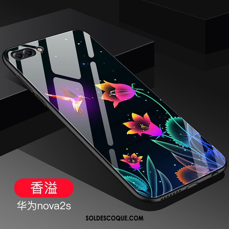 Coque Huawei Nova 2s Délavé En Daim Silicone Marque De Tendance Bleu Verre Pas Cher