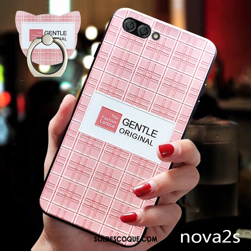 Coque Huawei Nova 2s Jeunesse Rose Délavé En Daim Très Mince Tout Compris Pas Cher