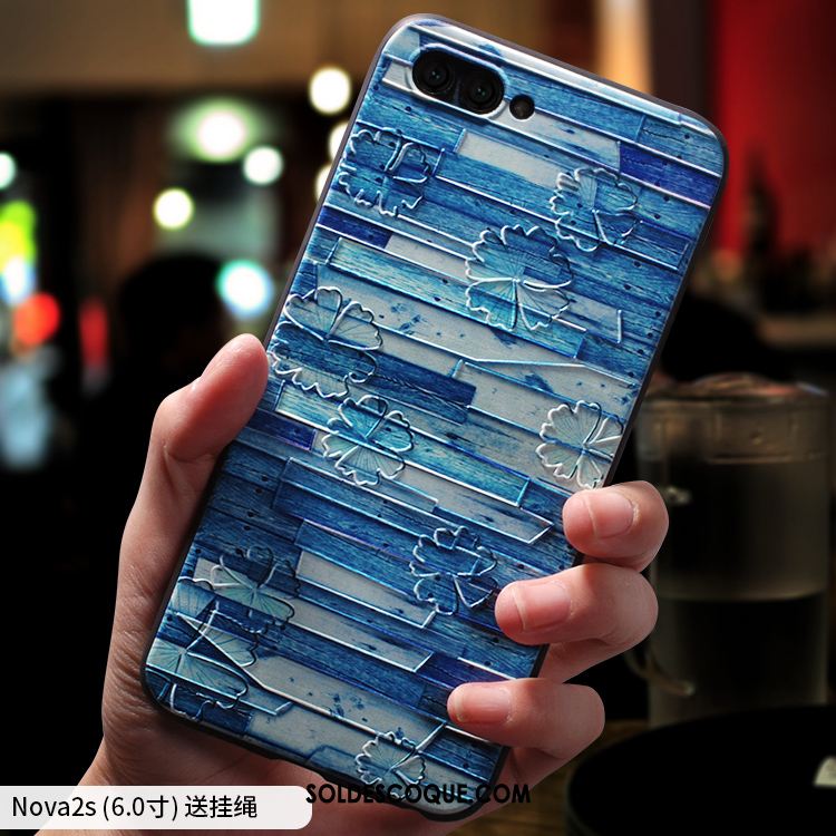 Coque Huawei Nova 2s Légères Silicone Tout Compris Bleu Téléphone Portable Pas Cher