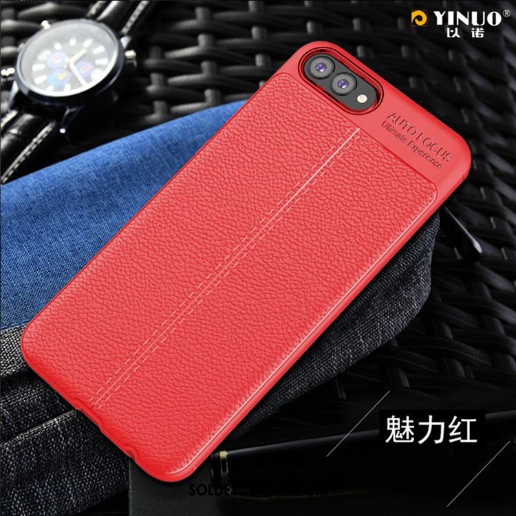 Coque Huawei Nova 2s Modèle Fleurie Silicone Litchi Rouge Étui En Cuir Pas Cher