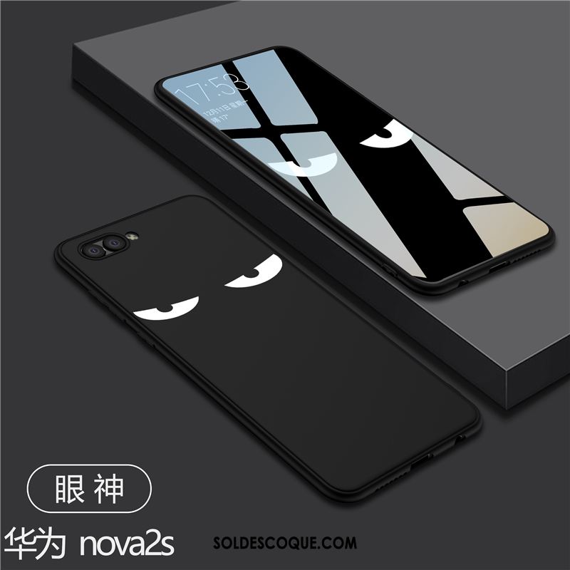 Coque Huawei Nova 2s Noir Dessin Animé Protection Fluide Doux Très Mince Pas Cher