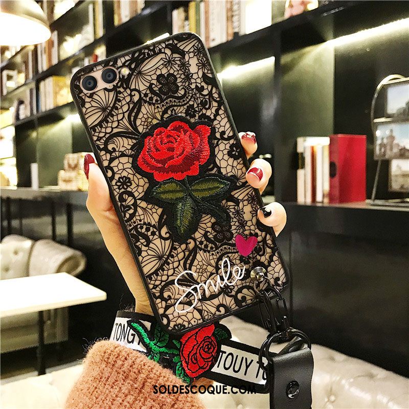 Coque Huawei Nova 2s Rose Noir Fluide Doux Incassable Silicone Pas Cher