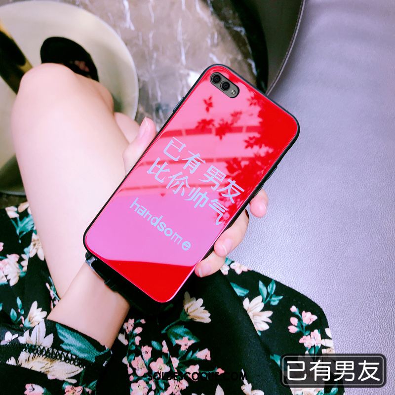 Coque Huawei Nova 2s Tout Compris Net Rouge Personnalité Fluide Doux Rose Pas Cher