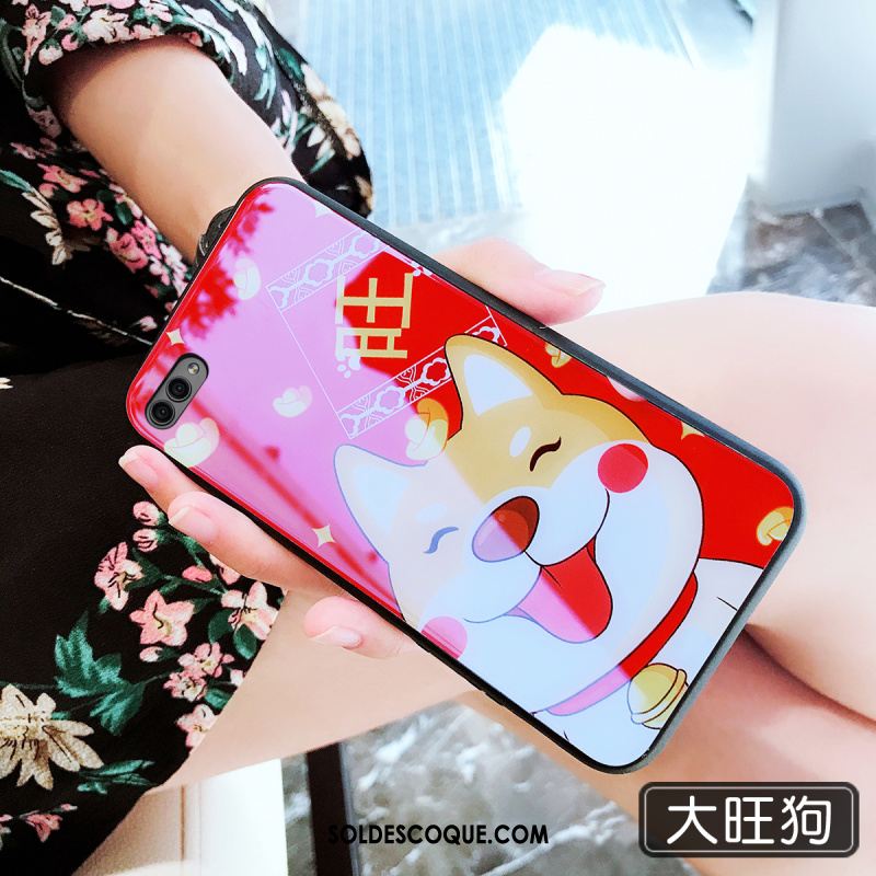 Coque Huawei Nova 2s Tout Compris Net Rouge Personnalité Fluide Doux Rose Pas Cher