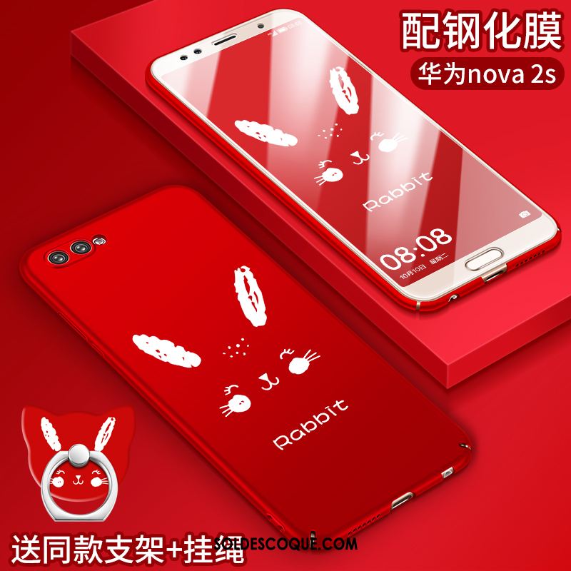 Coque Huawei Nova 2s Téléphone Portable Nouveau Dessin Animé Délavé En Daim Difficile Pas Cher