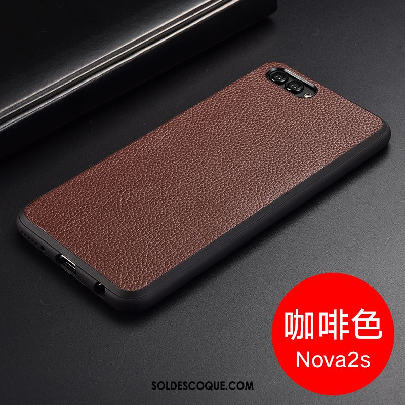 Coque Huawei Nova 2s Étui En Cuir Téléphone Portable Incassable Protection Noir Housse Soldes