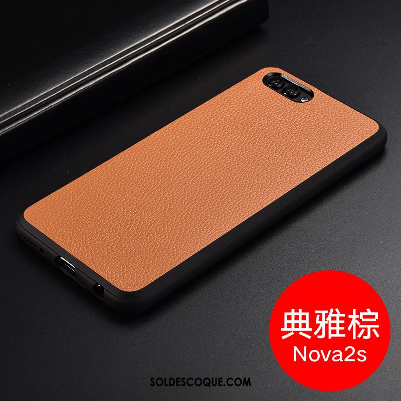 Coque Huawei Nova 2s Étui En Cuir Téléphone Portable Incassable Protection Noir Housse Soldes