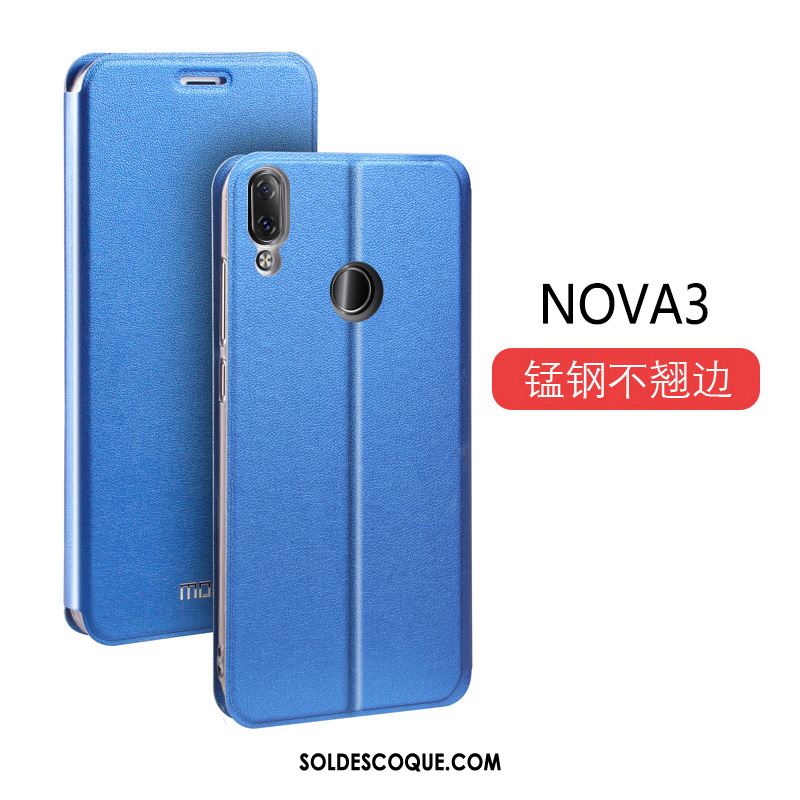 Coque Huawei Nova 3 Clamshell Bleu Nouveau Silicone Fluide Doux Pas Cher