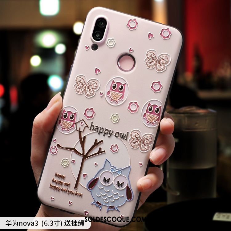 Coque Huawei Nova 3 Dessin Animé Créatif Étui Très Mince Ornements Suspendus Housse Pas Cher