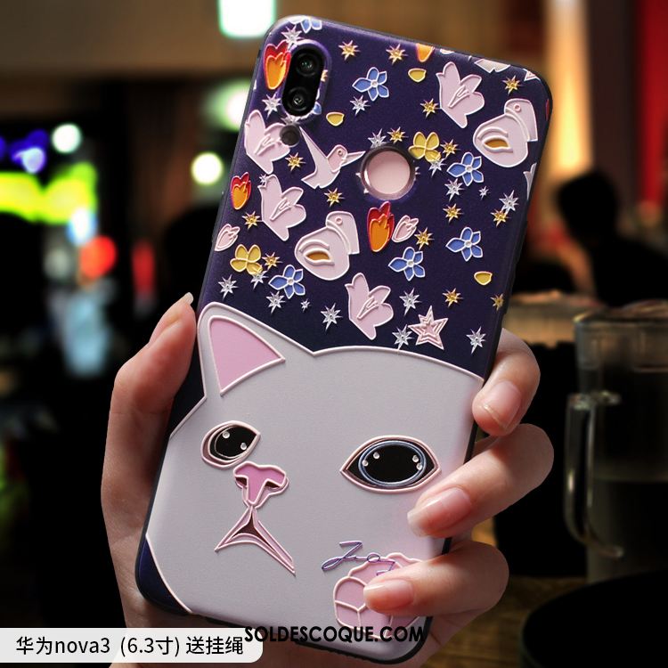 Coque Huawei Nova 3 Dessin Animé Créatif Étui Très Mince Ornements Suspendus Housse Pas Cher