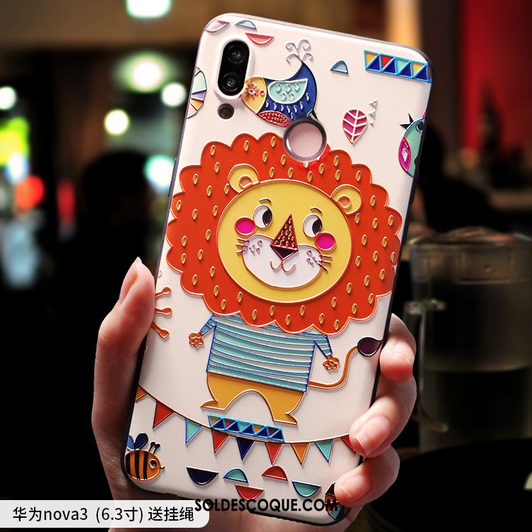 Coque Huawei Nova 3 Dessin Animé Créatif Étui Très Mince Ornements Suspendus Housse Pas Cher