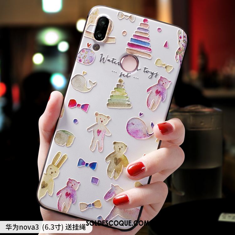 Coque Huawei Nova 3 Délavé En Daim Téléphone Portable Ornements Suspendus Nouveau Charmant Soldes