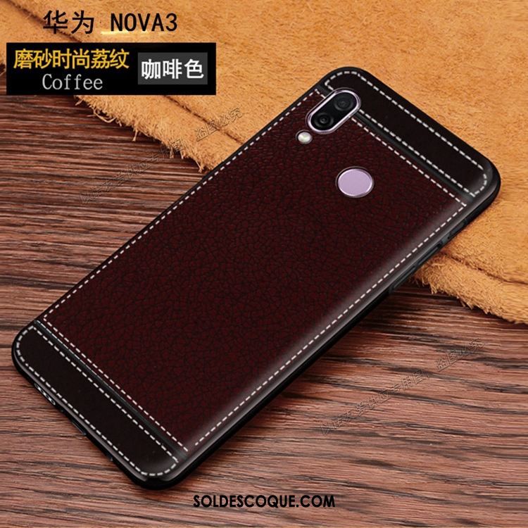 Coque Huawei Nova 3 Fluide Doux Incassable Téléphone Portable Étui En Cuir Rouge Pas Cher