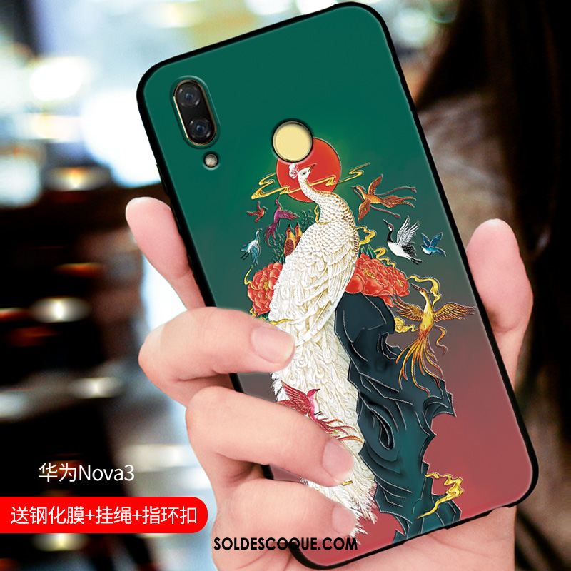 Coque Huawei Nova 3 Personnalité Délavé En Daim Incassable Bleu Légère En Vente