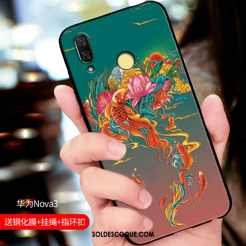 Coque Huawei Nova 3 Personnalité Délavé En Daim Incassable Bleu Légère En Vente