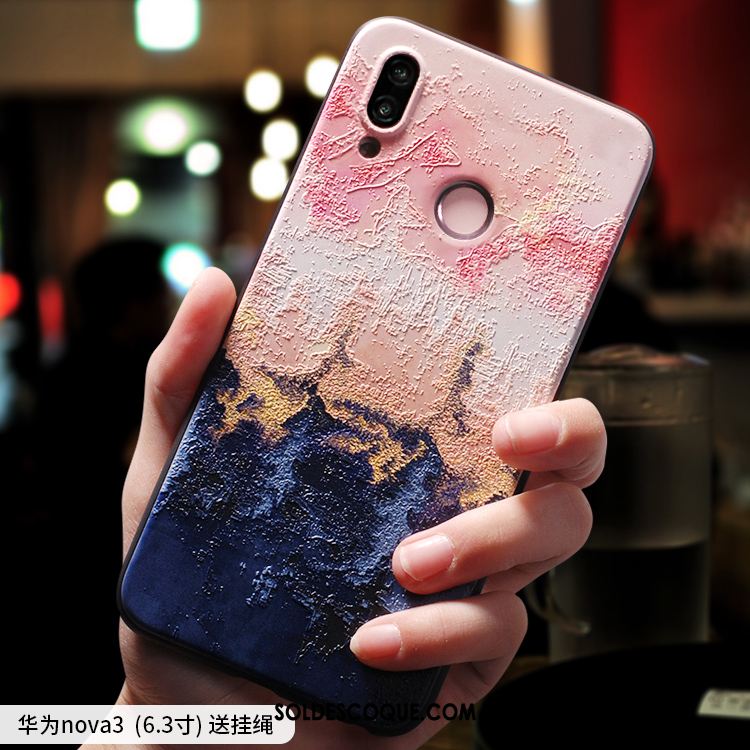 Coque Huawei Nova 3 Personnalité Délavé En Daim Étui Protection Tout Compris Soldes