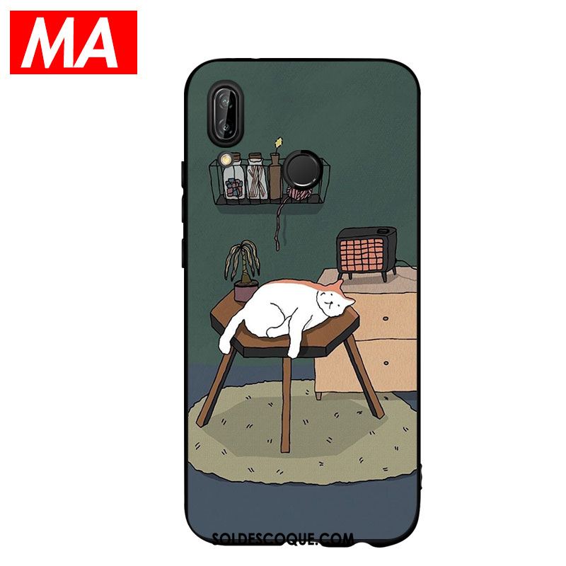 Coque Huawei Nova 3 Protection Fluide Doux Dessin Animé Vert Étui Pas Cher