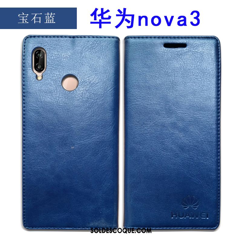 Coque Huawei Nova 3 Tout Compris Étui En Cuir Incassable Protection Cuir Véritable Pas Cher