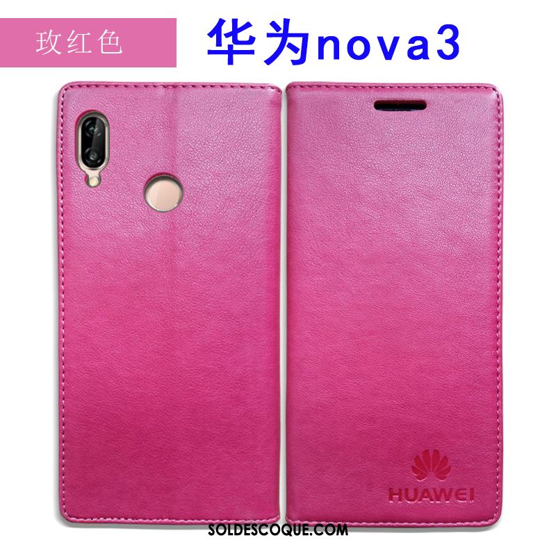 Coque Huawei Nova 3 Tout Compris Étui En Cuir Incassable Protection Cuir Véritable Pas Cher