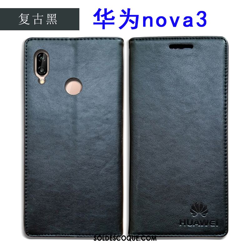 Coque Huawei Nova 3 Tout Compris Étui En Cuir Incassable Protection Cuir Véritable Pas Cher