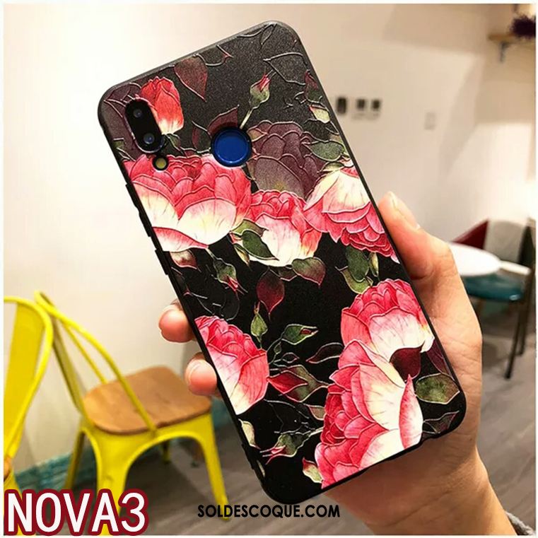 Coque Huawei Nova 3 Téléphone Portable Gaufrage Frais Fluide Doux Incassable En Ligne